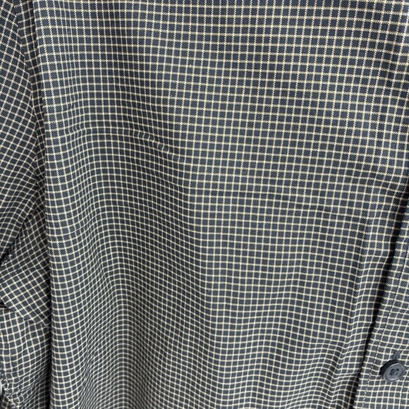 Express Mens M Brown Check Long Sleeve Button Up Dress Shirt Casual - Picture 2 of 5